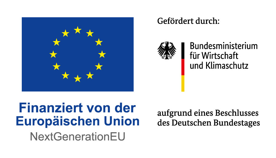Finanziert von der EU und gefördert durch das Bundesministerium für Wirtschaft und Klimaschutz